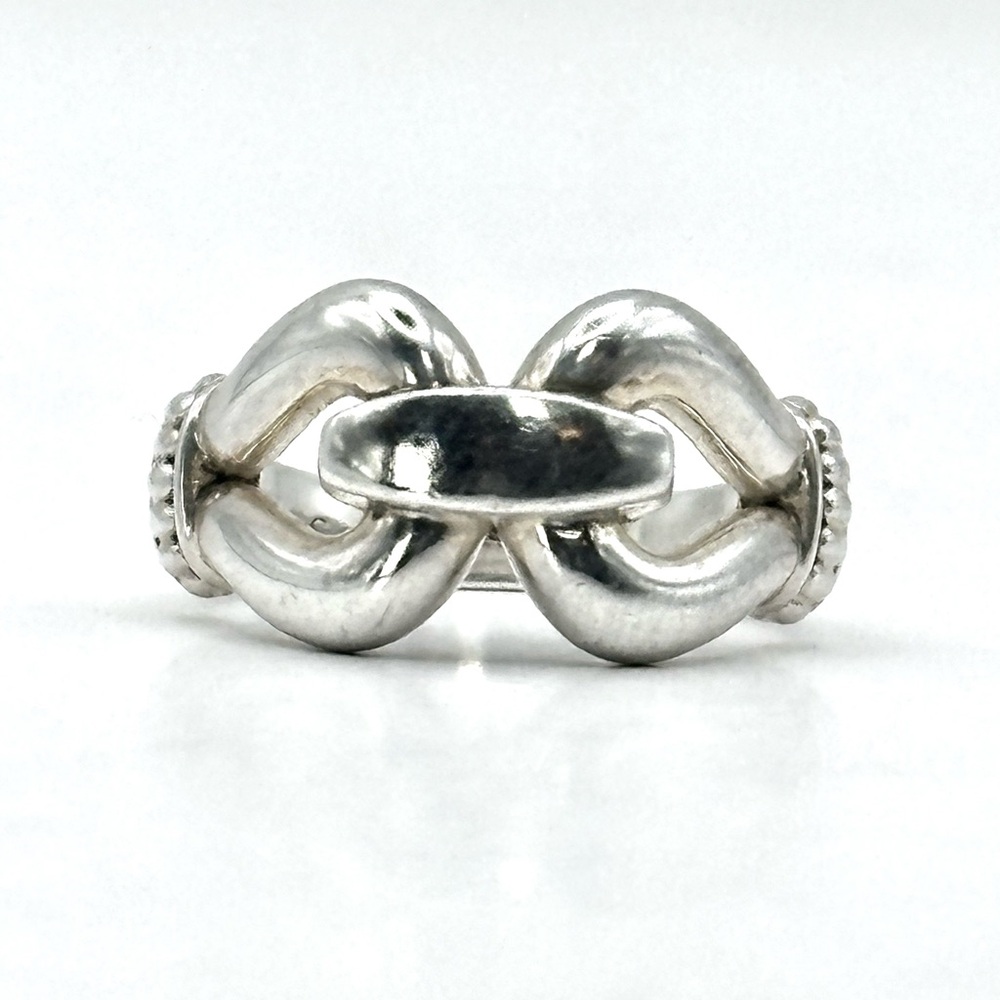 Lagos Silver Derby Buckle Ring Size 7